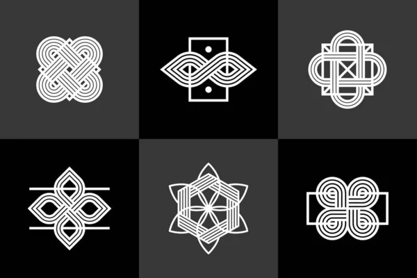 Ensemble Vectoriel Symboles Géométriques Linéaires Abstraits Éléments Conception Graphique Pour — Image vectorielle
