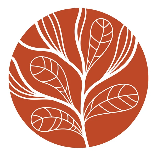 Kulatý Květinový Vinobraní Lineární Logo Design Šablony Pro Butik Nebo — Stockový vektor