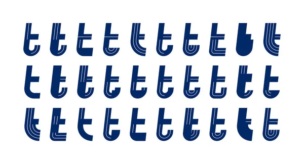 Bokstaven Logotyp Element Set Vektor Trendig Retro Ursprungliga Geometriska Monogram — Stock vektor