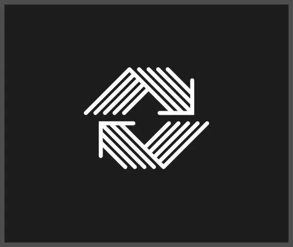 コンセプト矢印ベクトルのロゴ 2本の矢印シンボルピクトグラム 矢印のストライプアイコン — ストックベクタ