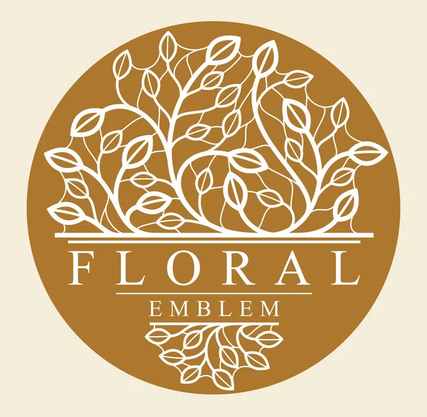 Estilo Clásico Lujo Elegante Emblema Floral Vector Sobre Fondo Oscuro — Archivo Imágenes Vectoriales
