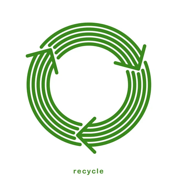Recycle Reuse Vector Circle Icon Modern Geometric Linear Style Isolated — Stock Vector