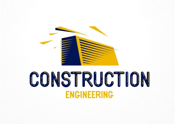 Construção Construção Elemento Design Vetor Logotipo Ícone Tema Imobiliário Realty — Vetor de Stock
