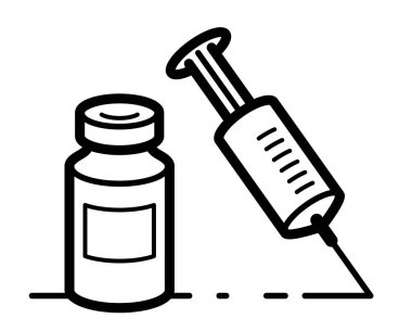 Beyaz, salgın ya da pandemik Coronavirus covid 19, grip, SARS ya da herhangi bir aşı, farmakoloji konsepti üzerine izole edilmiş bir şırınganın aşı temalı temsili.