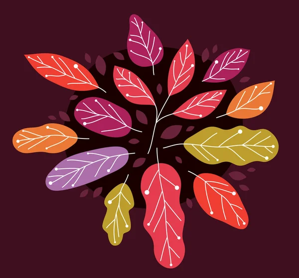 Gelbe Und Rote Herbstblätter Schönheit Der Natur Vektor Flache Illustration — Stockvektor