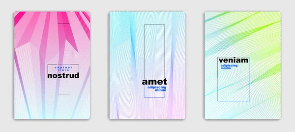 Line Art Vector Minimalistic Modern Brochures Set Design Cover Templates — Stock Vector