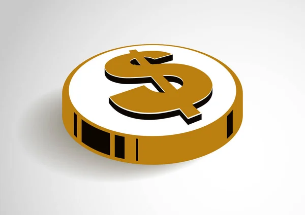 Única Moeda Dólar Cent Vetor Logotipo Ilustração Ícone — Vetor de Stock