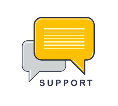 Teknik destek ve sıklıkla sorulan sorular SQ vektör tasarım ögesi beyaz, konuşma baloncukları konsepti izole.