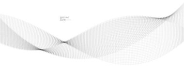 Akan parçacıkların dalgası ile vektör soyut arkaplan, duman akışı açık gri tasarım, pürüzsüz ve yumuşak rahatlatıcı resim.