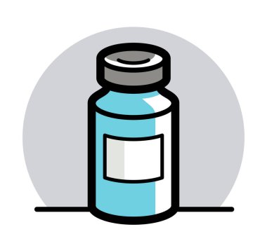 Beyaz, salgın veya pandemik coronavirüs covid 19 veya grip veya SARS veya herhangi bir aşı, farmakoloji konsepti üzerine izole edilmiş bir ampulün aşı temalı gösterimi.