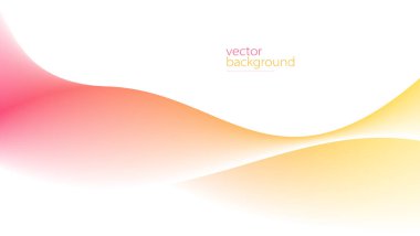 Curve shape flow vector abstract background in red and yellow gradient, motion art,  clipart