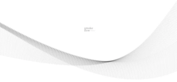 流れる粒子の波とベクトル抽象的な背景 煙が流れるライトグレーのデザイン 滑らかで柔らかいリラックスしたイメージ — ストックベクタ