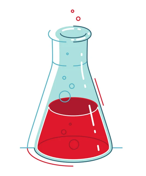 Chemical Flask Reaction Vector Illustration Isolated — Vetor de Stock