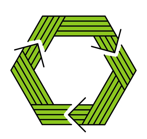 Reciclar Vetor Hexágono Ícone Geométrico Estilo Linear Geométrico Moderno Isolado — Vetor de Stock
