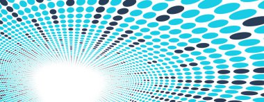 Noktalı vektör soyut arkaplan, perspektif akışında mavi noktalar, multimedya bilgi teması, büyük veri teknolojisi resmi, serin arkaplan.