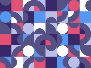 Geometrik soyut, basit geometri elementleri ile renksiz, 70 'ler tarzında duvar kağıdı arka planı, Bauhaus yapıcı tarzı fayanslar..