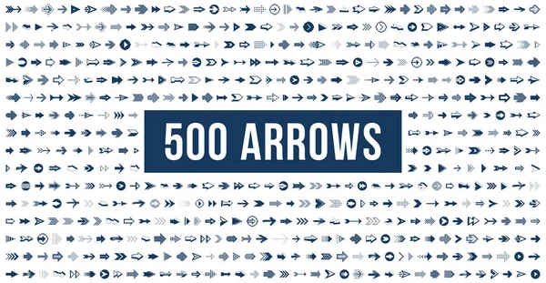 500 Arrow Symbols Huge Set Different Shapes Styles Concepts Cursors — Stock Vector