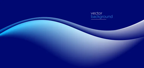 Curve Shape Flow Vector Abstract Background Dark Blue Gradient Dynamic — Vettoriale Stock