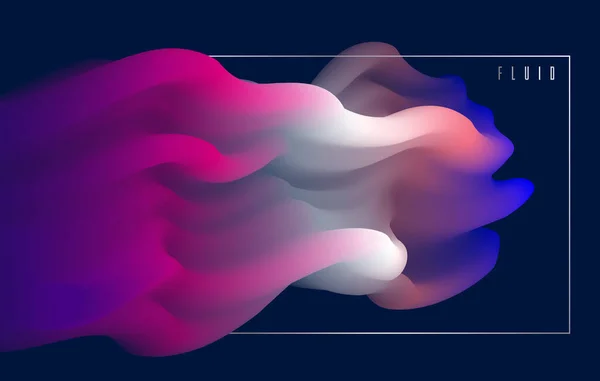 グラデーションカラー3D流体形状ベクトル抽象的な背景 動きの動的寸法設計要素 流行のモダンなスタイル — ストックベクタ
