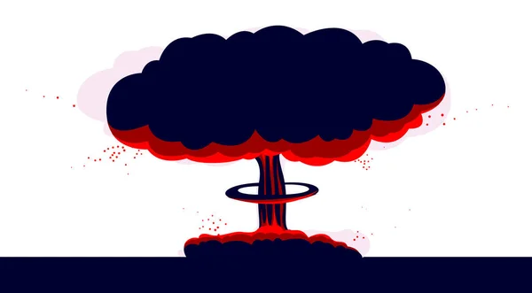 Nuclear Explosion Vector Illustration Apocalypse Theme World War Atomic Bomb — Stock Vector
