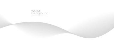 Açık gri gradyan, dinamik ve hız konsepti, fütüristik teknoloji veya hareket sanatında eğri şekil akış vektörü soyut arkaplan.