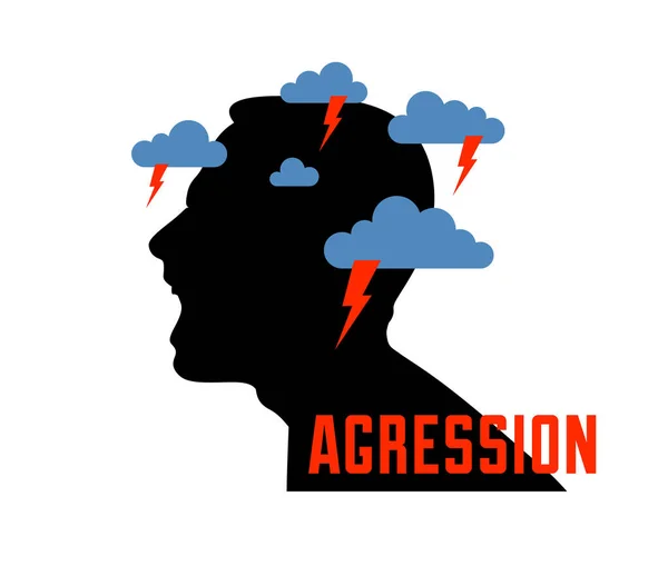 Anger Aggression Psychosis Mental Health High Anxiety Vector Conceptual Illustration — Stock Vector