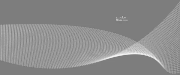 Abstrakter Vektor Rauch Hintergrund Welle Von Fließenden Kreisen Partikel Grau — Stockvektor