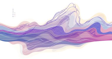 Doğa sanatı oryantal Japon tarzı vektör soyut arkaplan, su şekilleri ve dokuları gibi sulu..