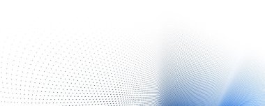 3B perspektif vektör soyut arka plan, noktalı desen havalı tasarım, dalga bilim teknolojisi veya reklamlar için iş içi boş şablon.