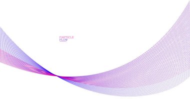 Akan parçacık dalgası ile sakin vektör soyut arkaplan, kolay ve yumuşak eğri çizgileri hareket, hava ve rahatlatıcı illüstrasyon noktalar.