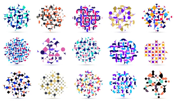 Abstrakcyjne Projekty Geometryczne Duży Zestaw Wektorowe Kompozycje Wzorów Kolorowe Szablony — Wektor stockowy