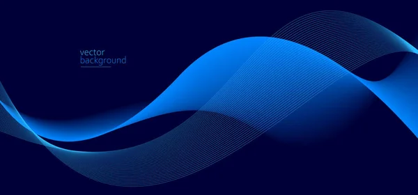 Curve Shape Flow Vector Abstract Background Dark Blue Gradient Dynamic — Stock vektor