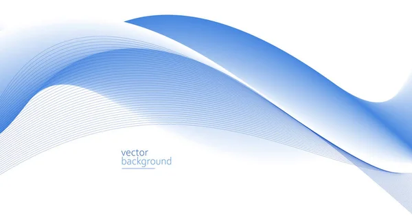 Smooth Flow Wavy Shape Gradient Vector Abstract Background Light Blue — Stockvektor