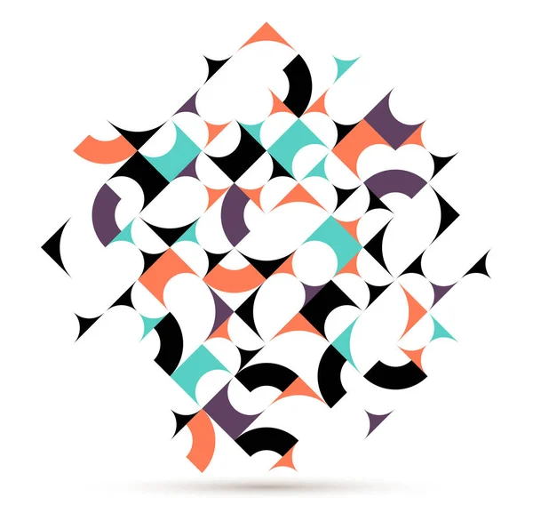 Composition Abstraite Motif Vectoriel Conception Géométrique Art Modèle Rétro Coloré — Image vectorielle