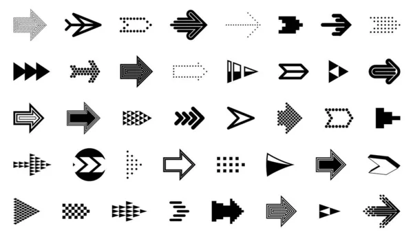 Divers Curseurs Flèches Ensemble Vectoriel Différents Styles Formes Concepts Flèches — Image vectorielle