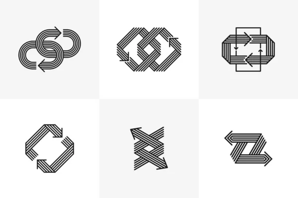 Flecha Vector Logotipos Originales Conjunto Aislado Pictograma Símbolo Las Flechas — Archivo Imágenes Vectoriales