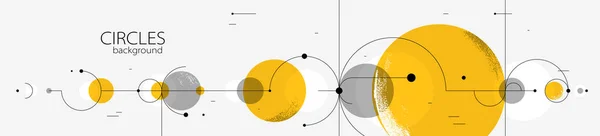 Fond Géométrique Avec Cercles Lignes Art Vectoriel Plan Technique Composition — Image vectorielle