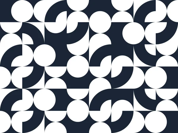 抽象ベクトル幾何学的なシームレスなパターン 黒と白の単純な幾何学的な要素を繰り返しタイル 壁紙やウェブサイトの背景 レトロなスタイルのデザインの背景 — ストックベクタ