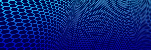 Hexagons Pattern Perspective Vector Abstract Background Technology Theme Network Big —  Vetores de Stock