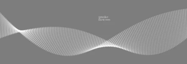 Vector Abstract Background Wave Flowing Particles Smoke Flowing Grey Design — Stockvektor