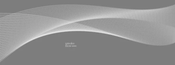 Fundo Fumaça Vetorial Abstrato Onda Partículas Círculos Fluindo Ilustração Abstrata — Vetor de Stock