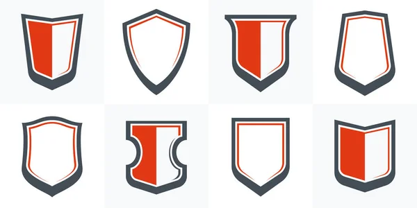 Classical Shields Collection Vector Design Elements Defense Safety Icons Empty — Stock Vector