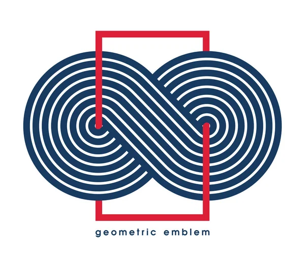 抽象幾何学的無限形ベクトルのロゴは 無限の線形グラフィックデザイン現代的なスタイルのシンボル 永遠ラインアート幾何学的な形状のエンブレムまたはアイコンに分離 — ストックベクタ