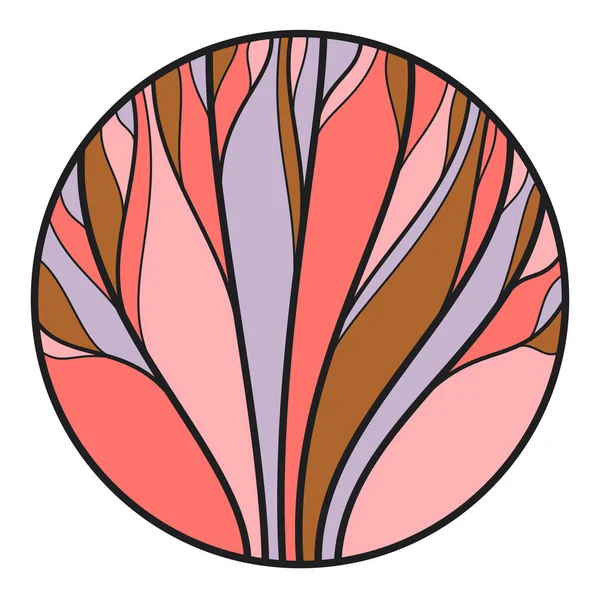 圆形花卉仿古线形标识设计模板 用于精品或宾馆或沙龙标识 隔离在白色 漂亮的叶面线条上画成圆形 枝条生长自然 — 图库矢量图片