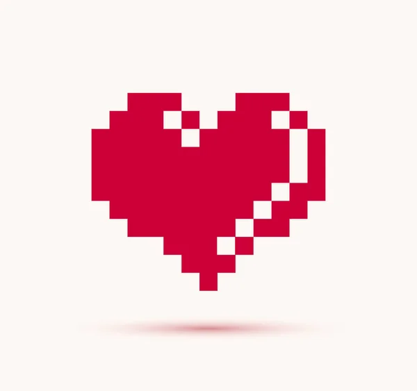 8Bit Pixel Vector Corazón Logotipo Icono Juego Retro Los Años — Archivo Imágenes Vectoriales