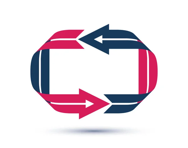 Loop Pijlen Vector Logo Teken Dubbele Pijlen Vernieuwen Symbool Teamwork — Stockvector