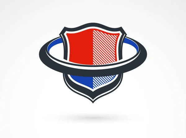 Shield Shape Rotating Loop Vector Symbol Ring Ammo Logo — Vettoriale Stock