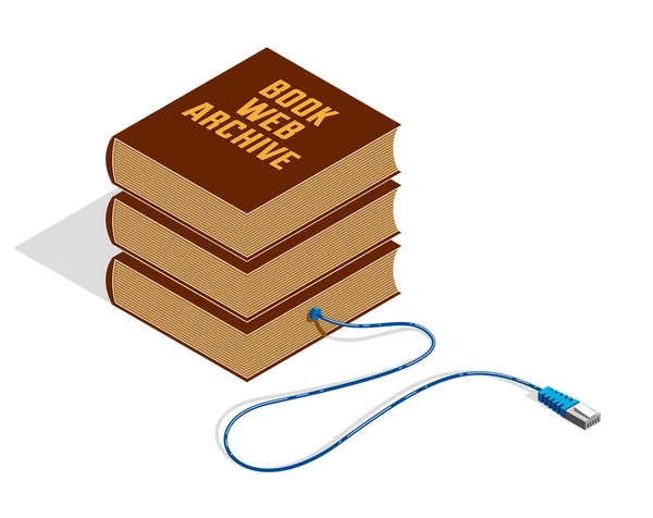 Online Ανάγνωση Concept Book Plug Vector Concept Illustration Ισομετρικό Στυλ — Διανυσματικό Αρχείο