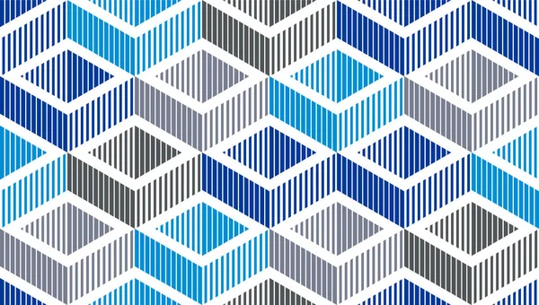 Бесшовные Изометрические Линии Геометрический Узор Кубики Векторной Мозаики Фон Архитектура — стоковый вектор