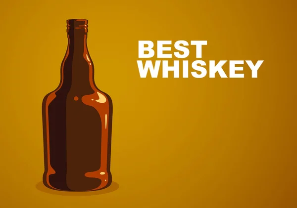 Butelka Whisky Wektor Prosty Ilustracja Alkohol Bourbon Koniak — Wektor stockowy